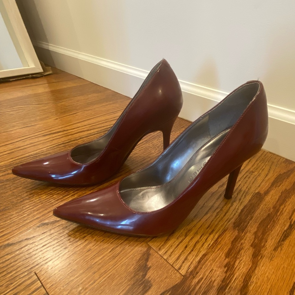 Patent Leather Pointy Toe Pumps - Burgendy/Wine Color Marc Fisher